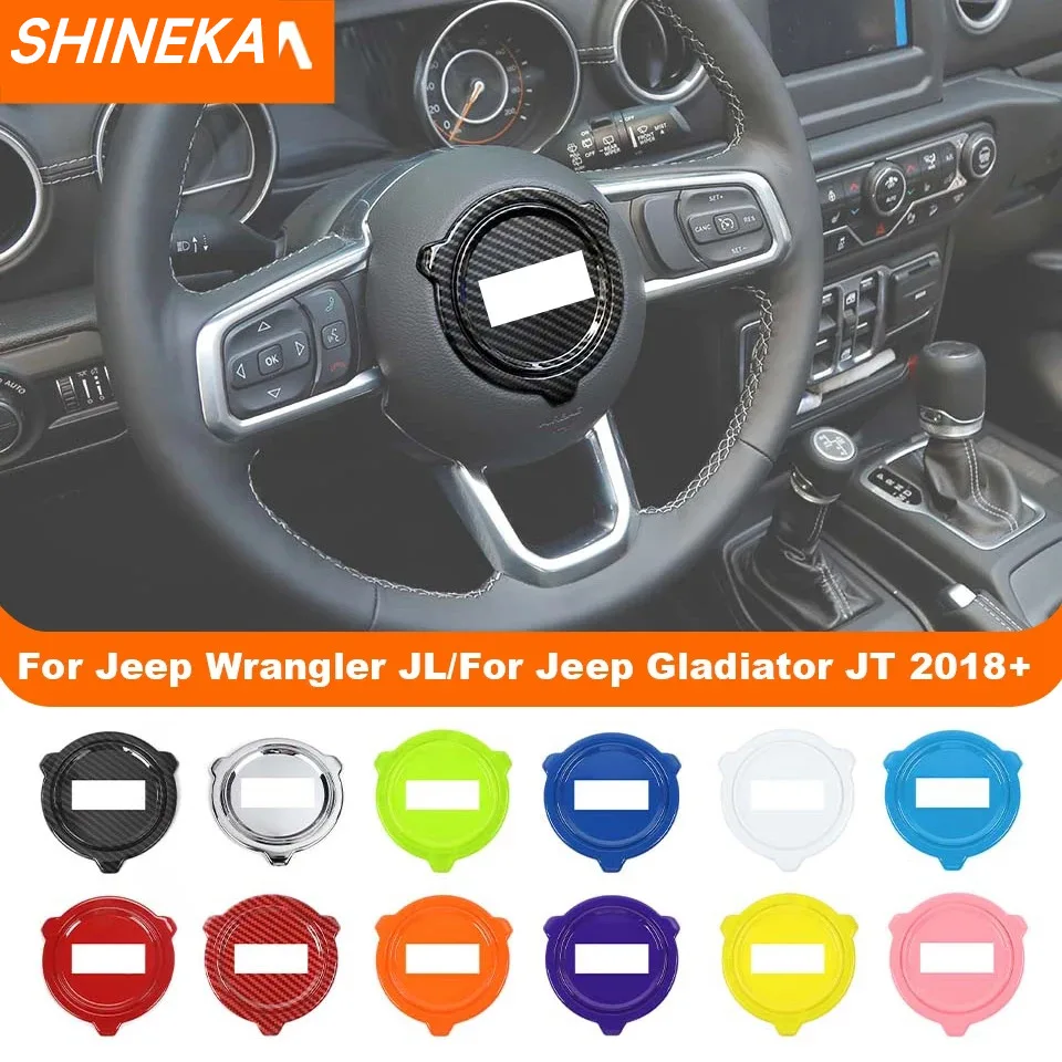 Steering Wheel Center Decoration Cover for Jeep Wrangler JL Gladiator JT 2018 2019 2020 2021 2022 2023 Up Interior Accessories