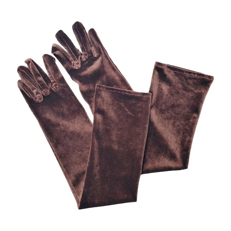 

39BD Wedding Gloves Proms Gloves Pleuche Long Gloves for Operas Women Lady Theme Proms Costume Accessories