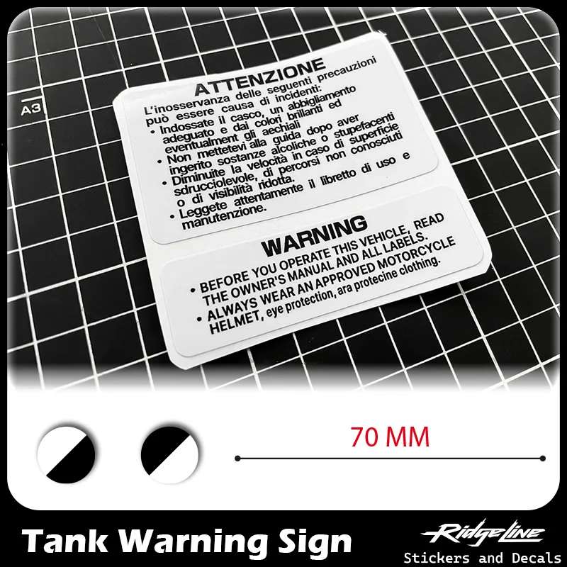

For Yamaha Suzuki Honda Kawasaki Ducati Motorcycle Stickers Tank Warning Sign Sticker Fuel Tank Cap Sign Key Logo Decal