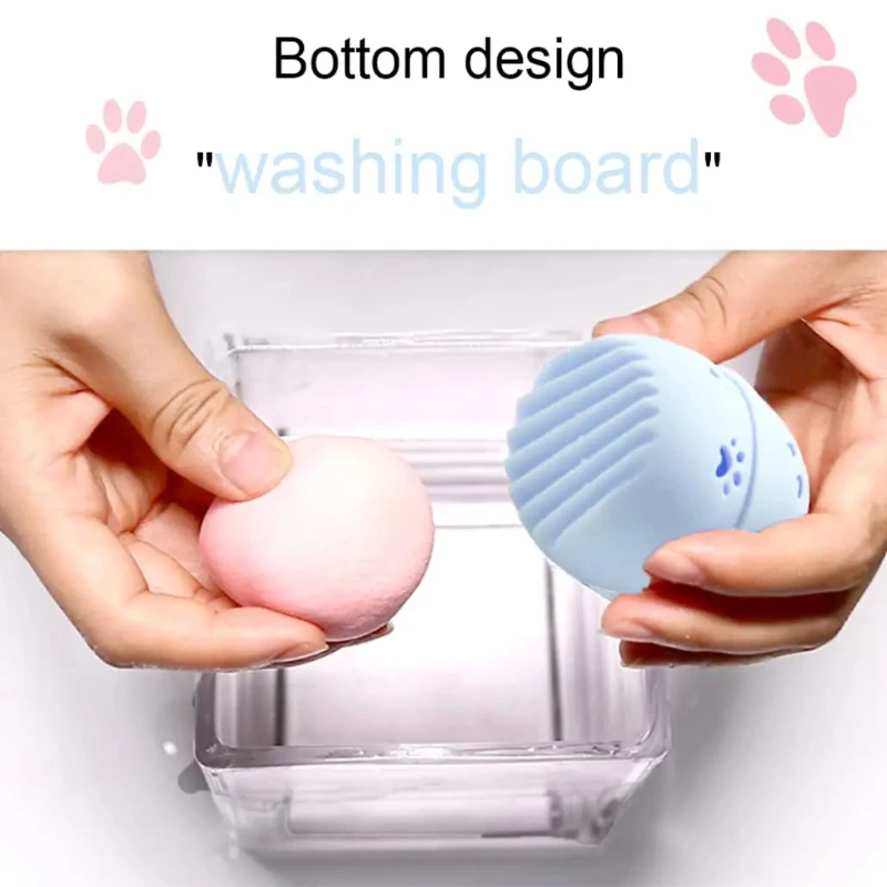 Cute Silicone Makeup Sponge Holder Cat Shaped Sponge Rack Powder Puff Case Cosmetic Blender Sponge Box Makeup Egg Drying Case
