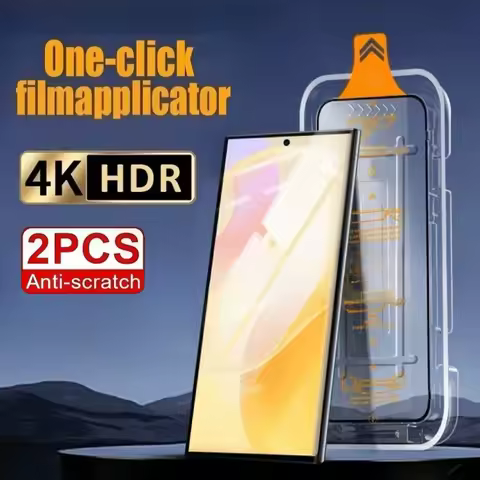 2Pcs One Click Installation Screen Protector for Samsung Galaxy S25 S23 S24 Ultra S22 S21 Plus S24 FE S25 Edge 9H Tempered Glass