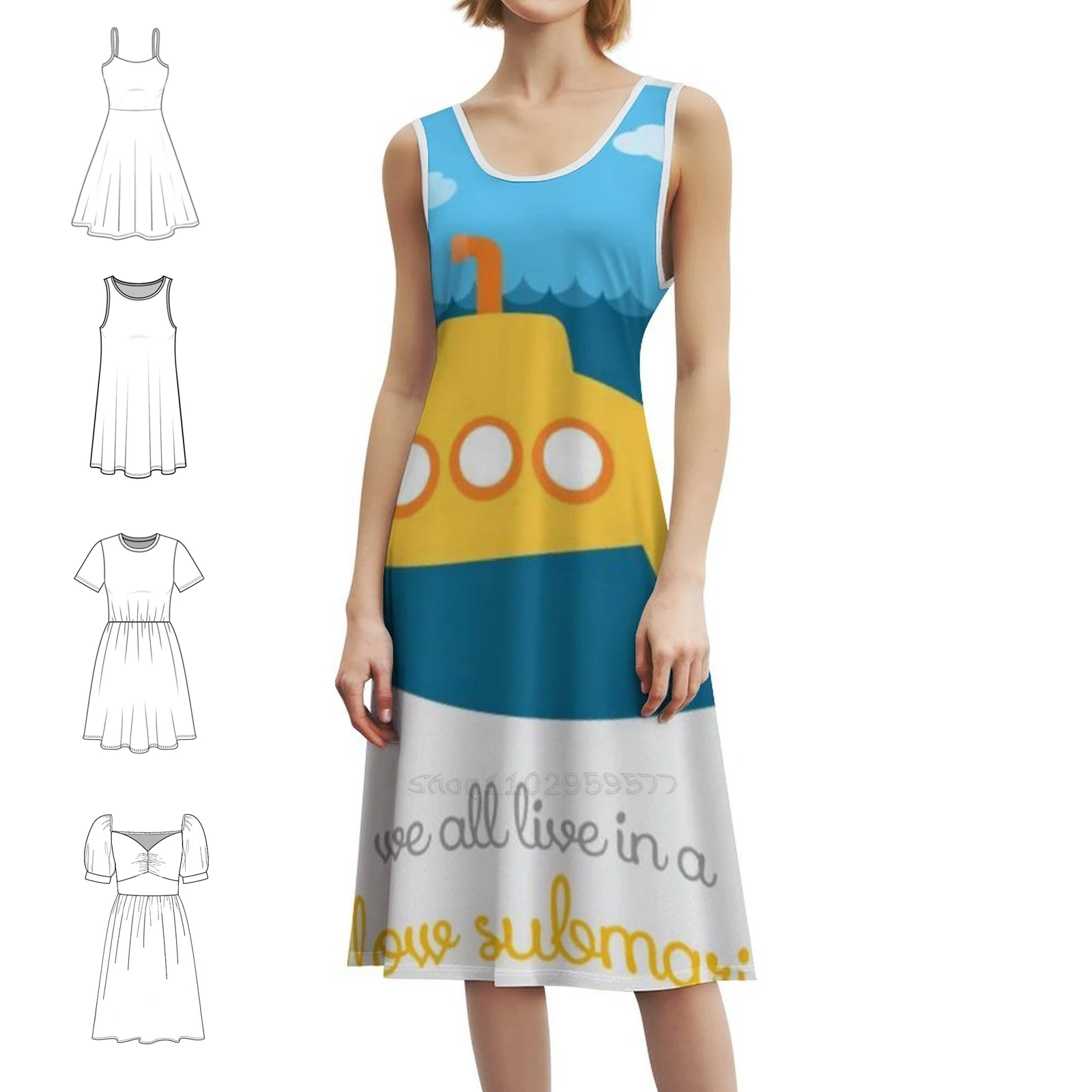 

Sub 2 Милое платье с вырезом в форме сердца, элегантное летнее праздничное платье для женщин 60-х 70-х годов, музыкальная поп-король поп-желтая женская одежда