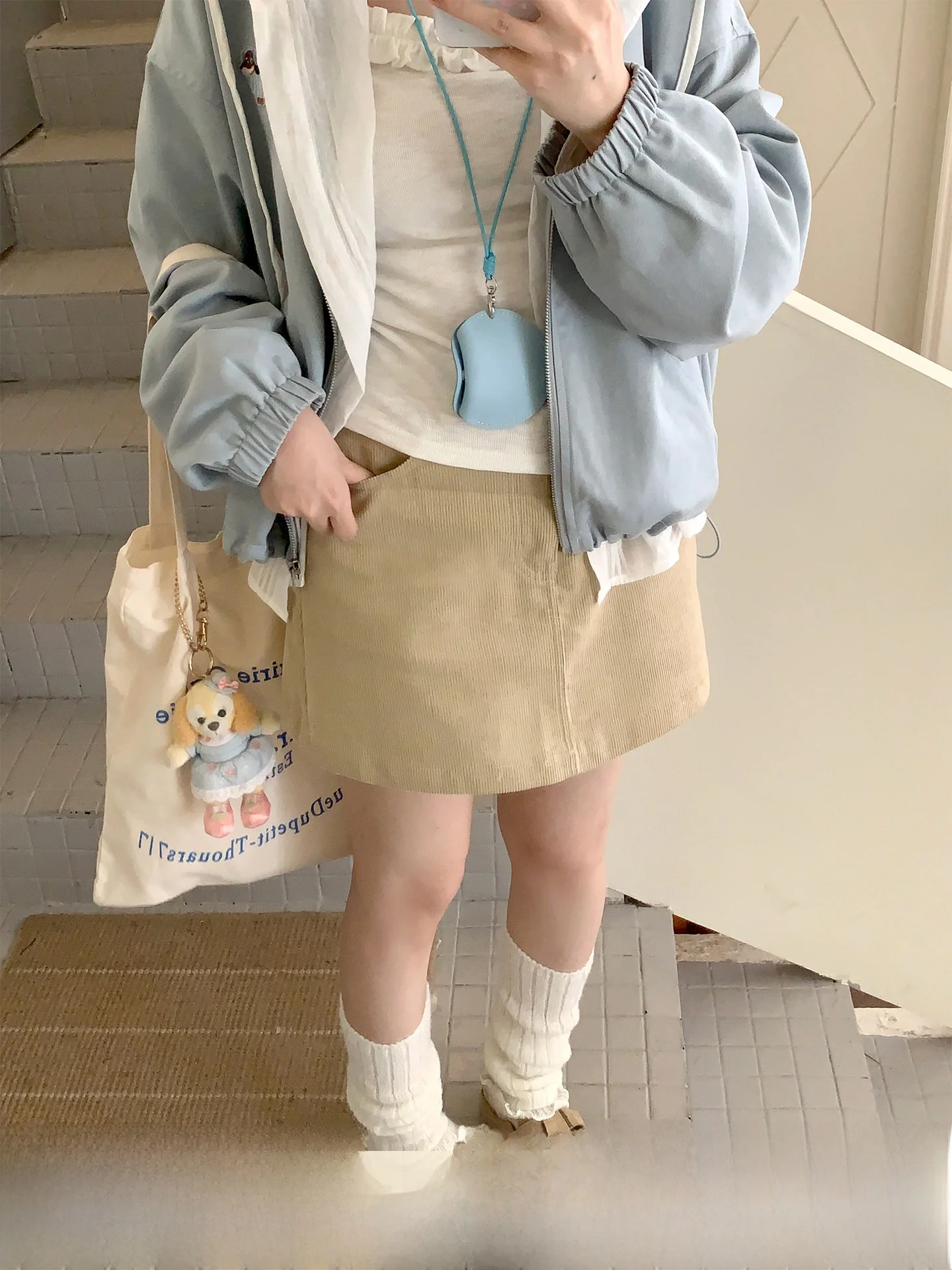 

Юбка А-силуэта из вельвета с узором «Карамельный круассан», женская, осенняя, фактурная, с защитой от просвечивания, с завышенной талией, в корейском стиле