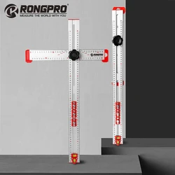 Rongpro Multifunctional Combination Angle ruler, Aluminum Alloy Woodworking Movable Marking Ruler, T-shaped Ruler, T-shaped Rule