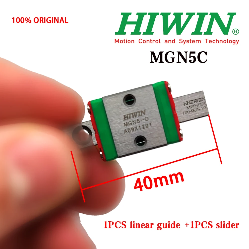 

Free Shipping HIWIN Original Genuine MGN5C MGN5 Miniature Linear Guide Rail With Slider 40mmFor 3D Printers and SLR Camera Lense