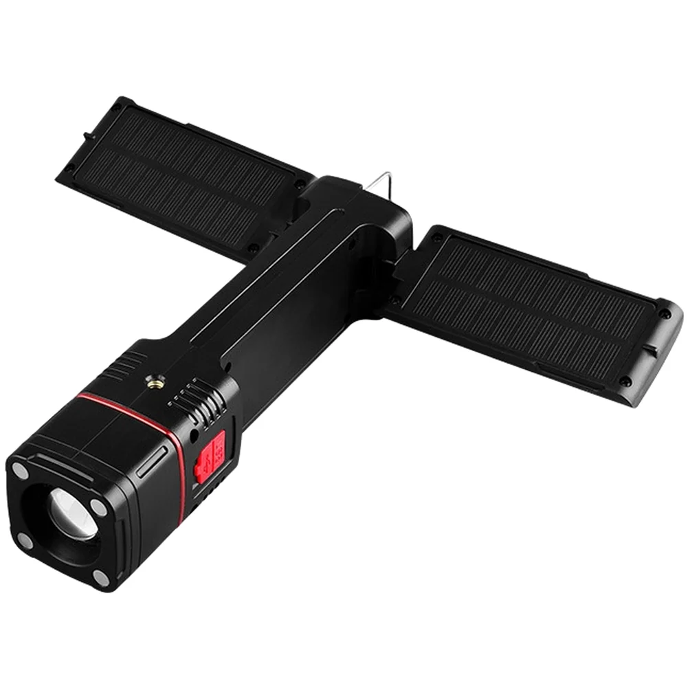 Folding Rechargeable Work Light with COB LED Magnetic Adsorption and Power Bank Capability for Camping and DIY Tasks