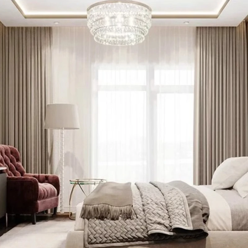 Modern Australian Wool Velvet Blackout Beige Curtains for Living Room Bedroom Dining Luxury High Quality Window Drape Custom