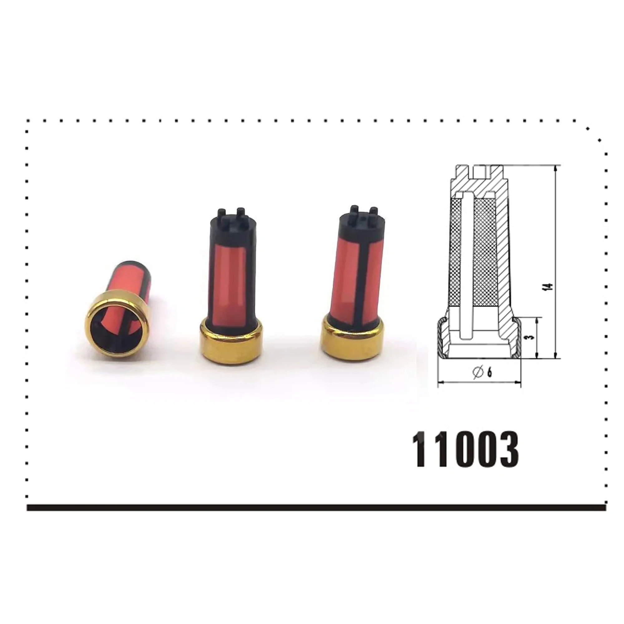 500pcs Fuel Injector Micro Filter for Japan Cars 6*3*14mm OEM MD619962 FL-11003
