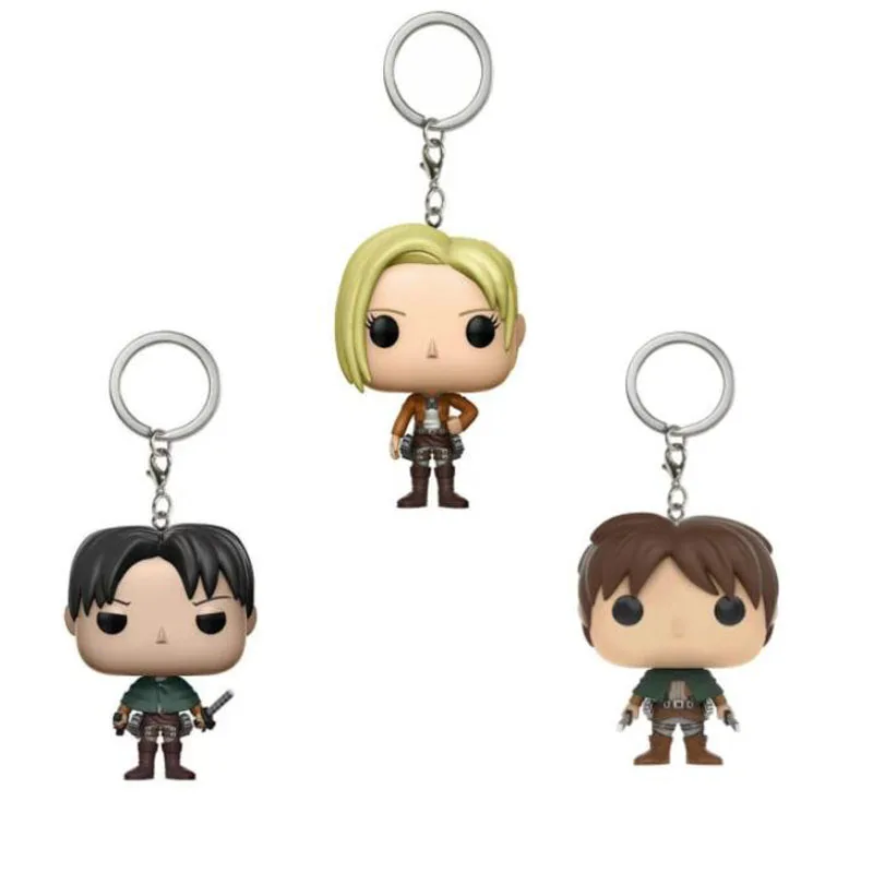 Anime Attack On Titan Levi Annie Eren llavero vinilo figura modelo colección Juguetes