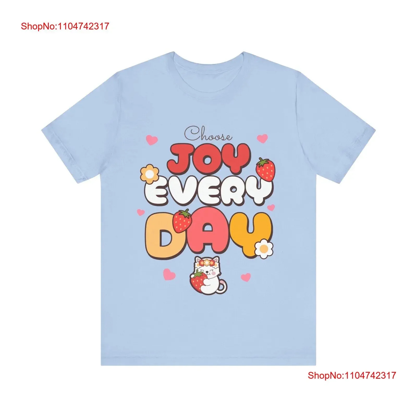 Choisissez joie tous les jours t-shirt chat mignon inspirant usage quotidien vintage lavé légèrement polyvalent confortable unisexe élégant