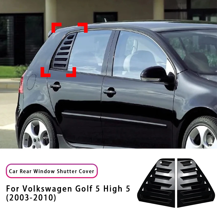 2pcs Car Rear Side Window Trim Spoiler For Volkswagen Golf 5 High 5 2003-2010 Window Shutter Cover Louver Air Vents