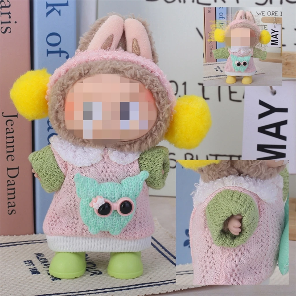 

For Labubu Clothes 17cm V1 V2 Doll Cute Soft Fashionable Dolls Clothes Only Set Of Clothes Not Include Dolls mascot costume