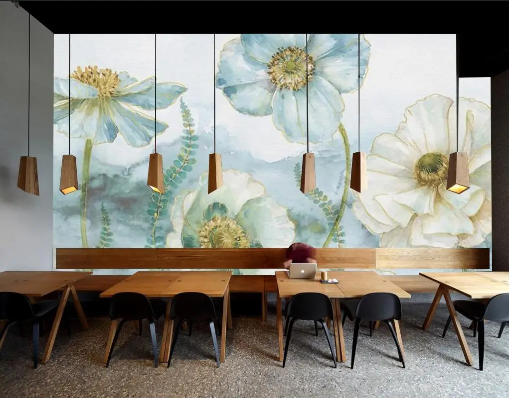 Papier Peint Custom Behang Europese Stijl Bloem Olieverf Bloemen Hotel Slaapkamer Achtergronddecoratie 3d Behang