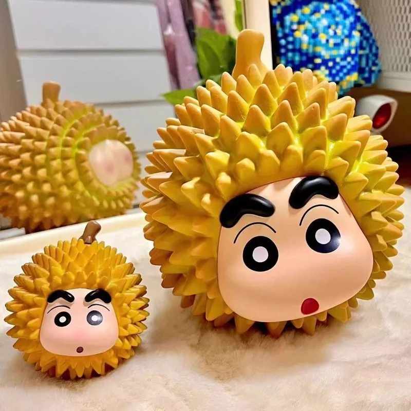 9cm Crayon Shin-chan Kawaii Anime Durian Nohara Shinnosuke Fruit Series Action Figures Doll Model Toys Collection Gift