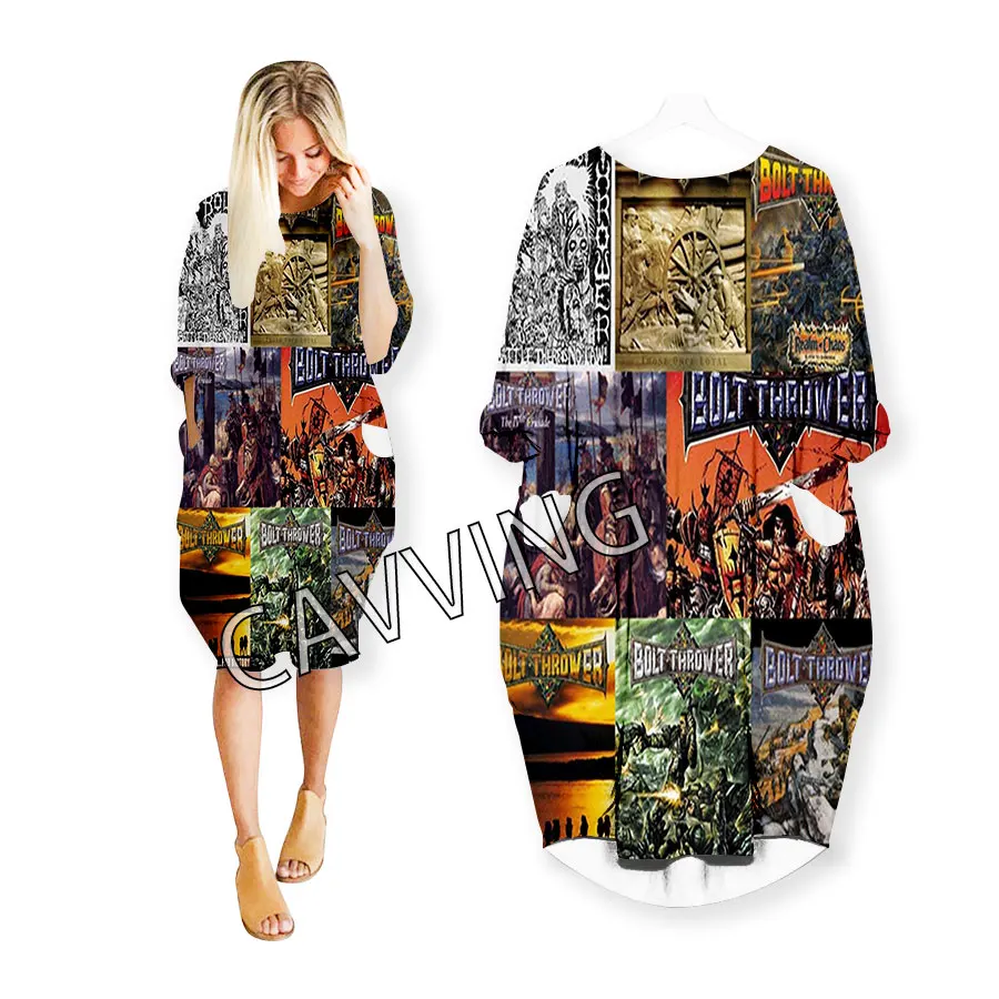 CAVVING 3D พิมพ์ Bolt Thrower ตลกแฟชั่นเสื้อ Harajuku ผู้หญิงอะนิเมะชุดโลโก้ผู้หญิงกระโปรงยาวแขนยาวชุด H02