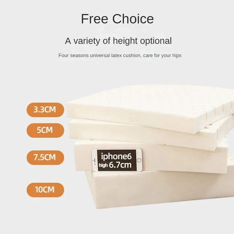 JFLEGAL Latex Seat Cushion 50x50x10cm Car Chair Back Cushions Thai Natural Latex Seat Office Pillow Thickened Cojines Almofada