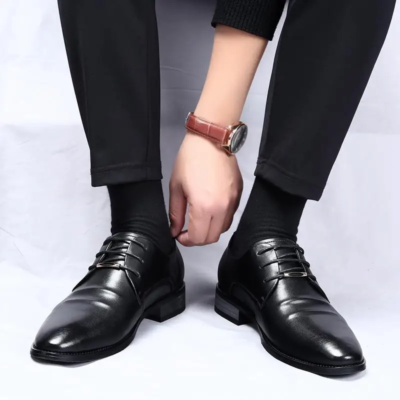 Party Boys Men's Retro Classic Office Business Casual Leather Business Dress Leather Shoes for Work