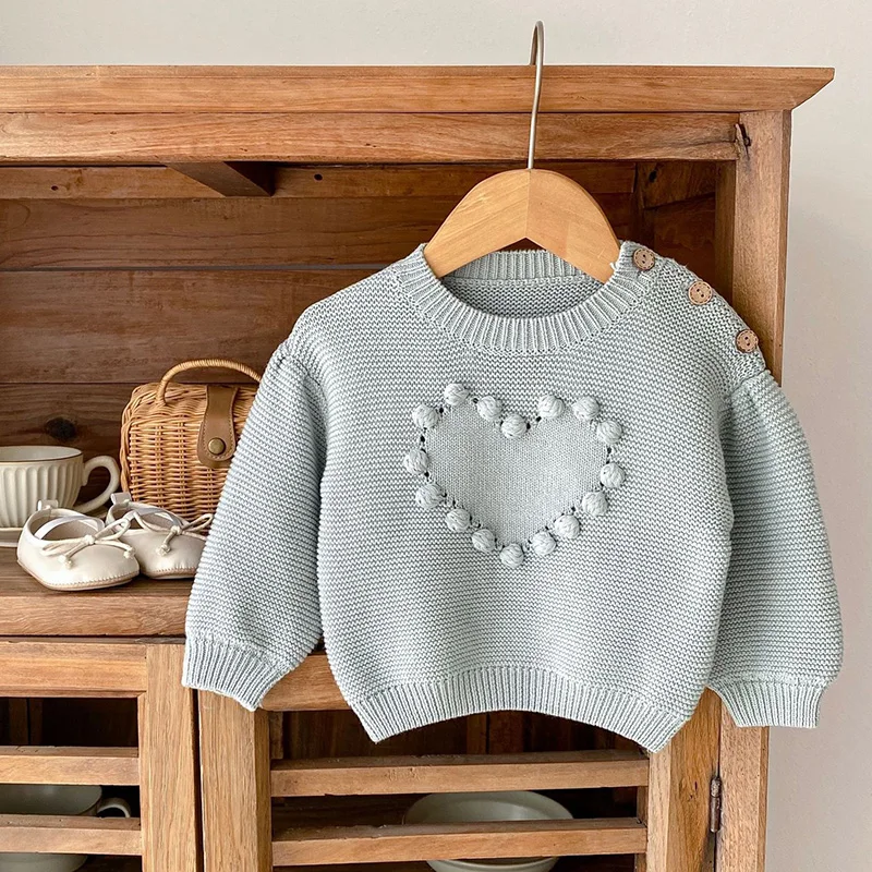 

Autumn New Baby Girls Clothes Baby Sweater Toddler Knit Sweater Newborn Knitwear Long Sleeve Cotton Baby Pullover Tops 0-24M