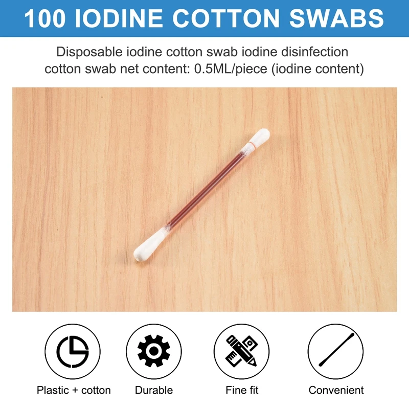 AYMR-100 Pz/set Tampone di Cotone Famiglia Alcol Usa E Getta di Emergenza Bastone di Cotone Tampone di Iodio Tampone Disinfettato Per Bambini Adulti