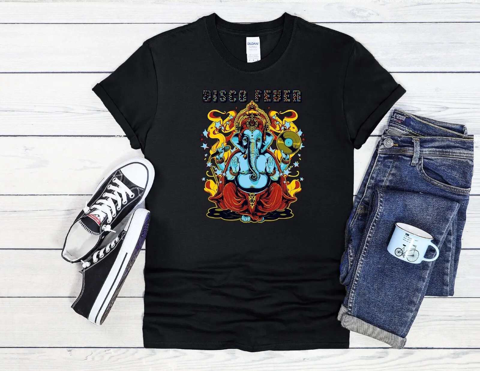 Disco Fever Buddha Jute Bag Baseball T Shirt Top 3649