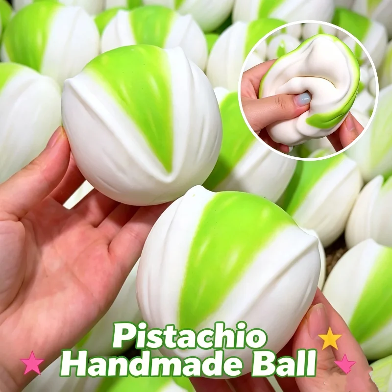 Pistachio Shaped Squeeze Ball Handmade Crispy Squishy Decompression Ball Portable Anxiety Release Hand Kneading Relax Tool