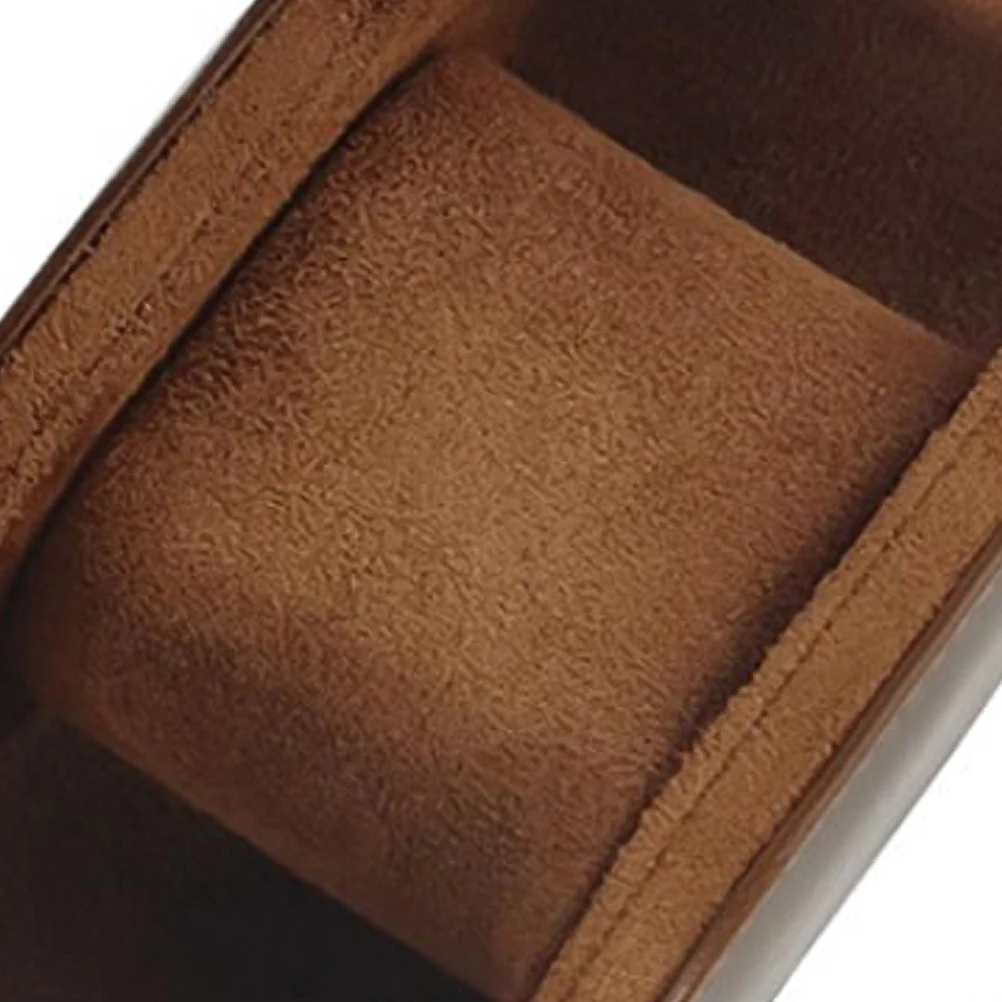 

Single Brown Box Portable Storage ganizer Box ganizer Travel Watch Case Watch Jewelry Cowhide Material