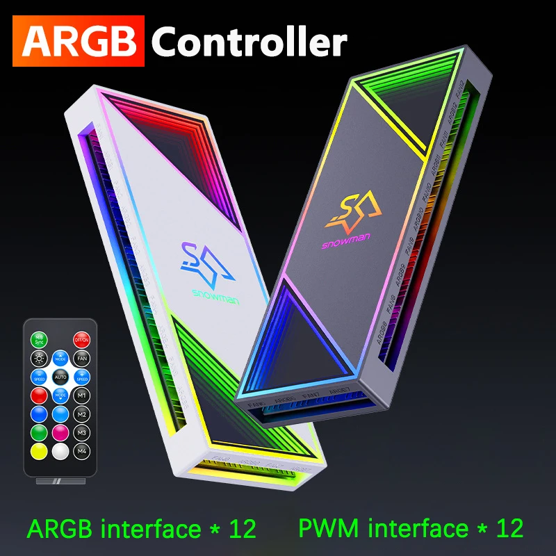 UTHAI H12 New ARGB Controller 5V3 Pin Shenguang Synchronous Computer Case Prism Fan PWM Temperature Control Hub
