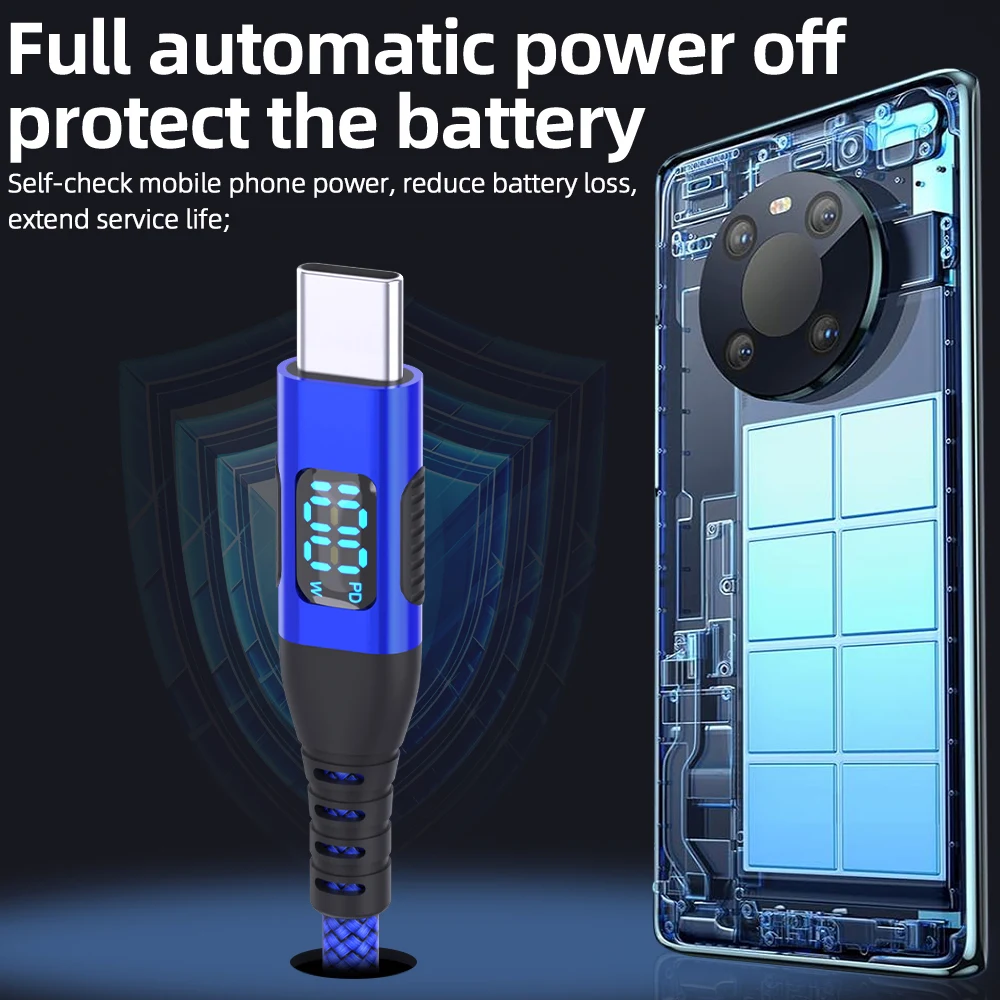 100 واط USB-C إلى USB C شحن سريع كابل الهاتف نوع C إلى Tyoe C كابل شواحن ل Xiaomi 17 برو Oneplus 13 15 ممن لهم هواوي آيفون