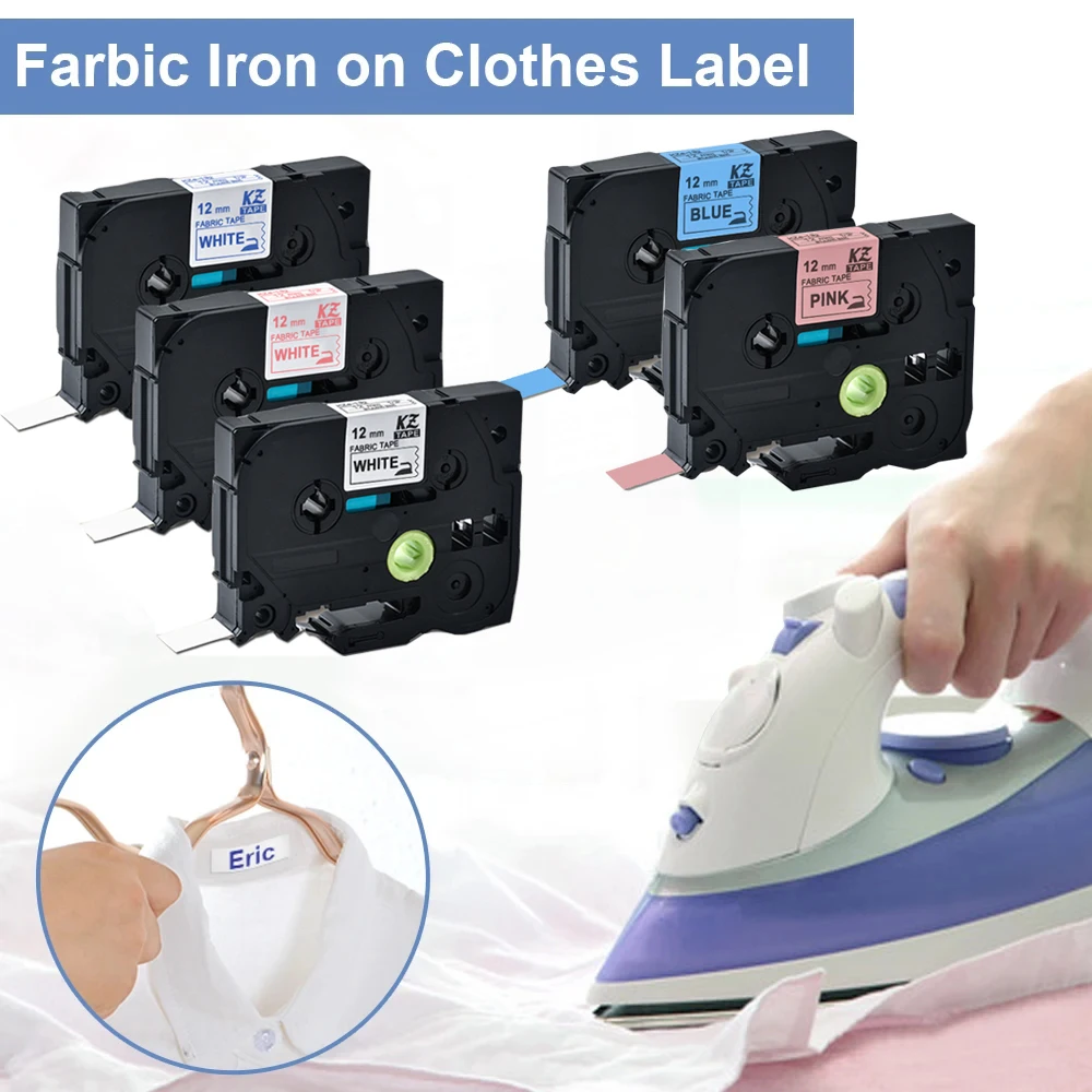 

Fabric Iron on Clothes Tape Compatible Brother 12/18/24mm tze FA231 FA3 FA3R FA241 for PT710BT PTD210 PTH110