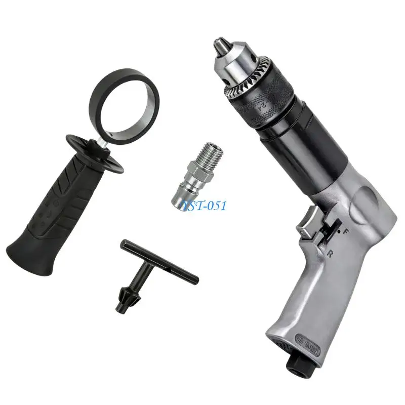 E15A Ergonomic High Speed Pneumatic Drill Reversible Rotation Air Drill For Hole Drilling Pneumatic Drill 3/8inch/1/2inch