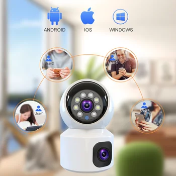 8MP HD Dual Lens PTZ WIFI Camera Indoor Auto Tracking Support Two Way Audio Night Vision Secuiryt CCTV Video Surveillance Camera