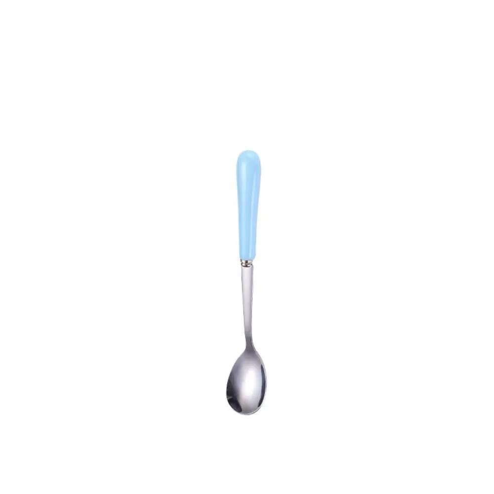 

Kitchen Stainless Steel Ceramic Handle Ice Cream Coffee Spoons Stirrer Stirring Tool Teaspoon