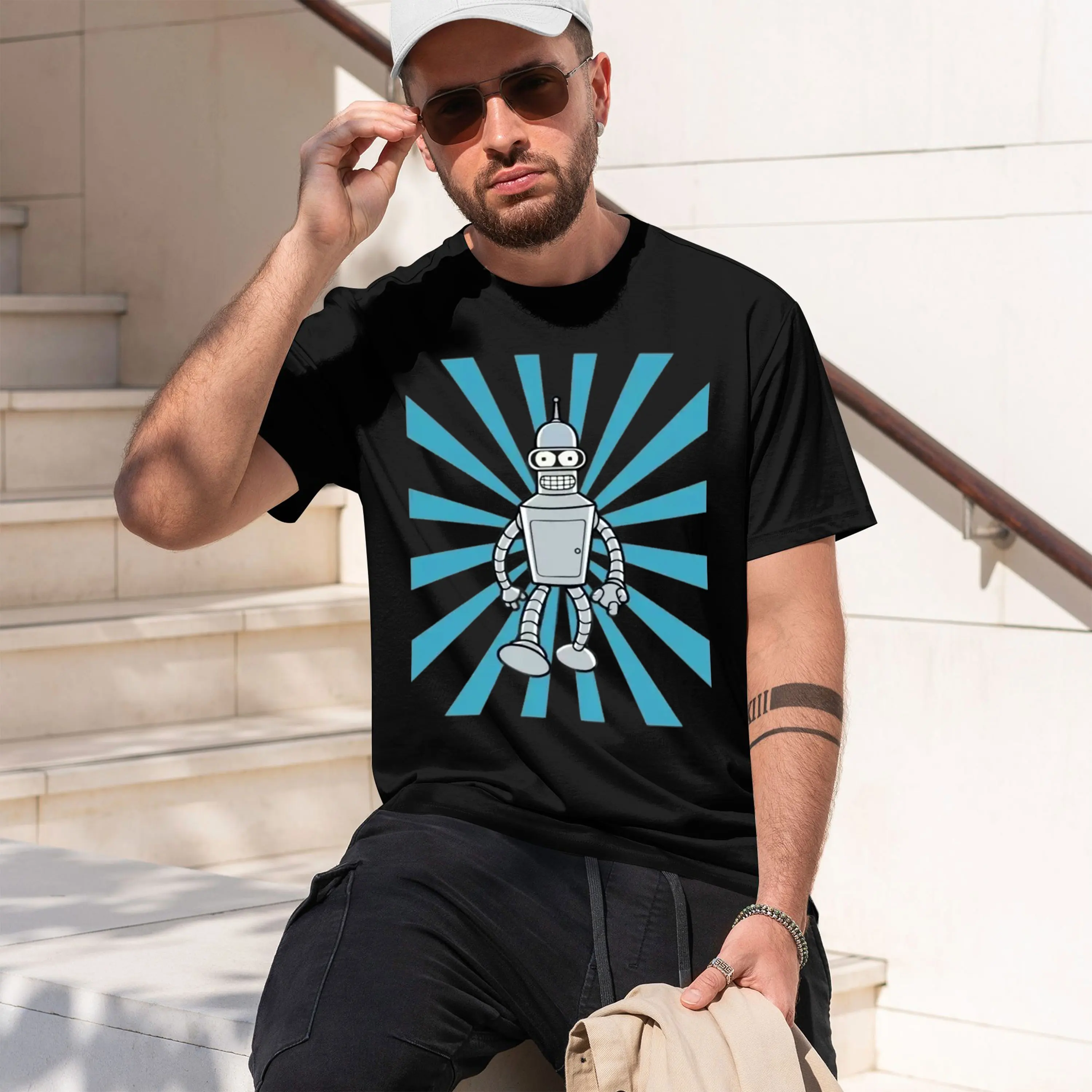 Coon Robot Design Men's T-Shirt Futurist Character Graph Summer Casual Wear Gift For Tech Lovers And Sci Fi Fans 2026 New Model