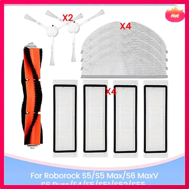 AD-для Roborock S5/S5 Max/S6 Maxv/S6 Pure/E4/E5/S51/S52/S55, запасные части, щетка, фильтр и комплект ткани для швабры