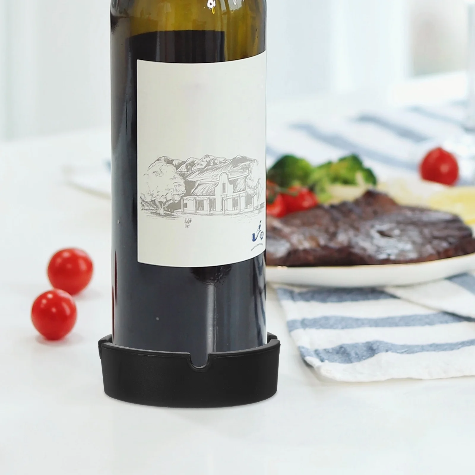 

Red 1PC Food Grade Silicone Holder Anti Reusable Dining Table Mat Elegant Design for Home Beer for Bottles