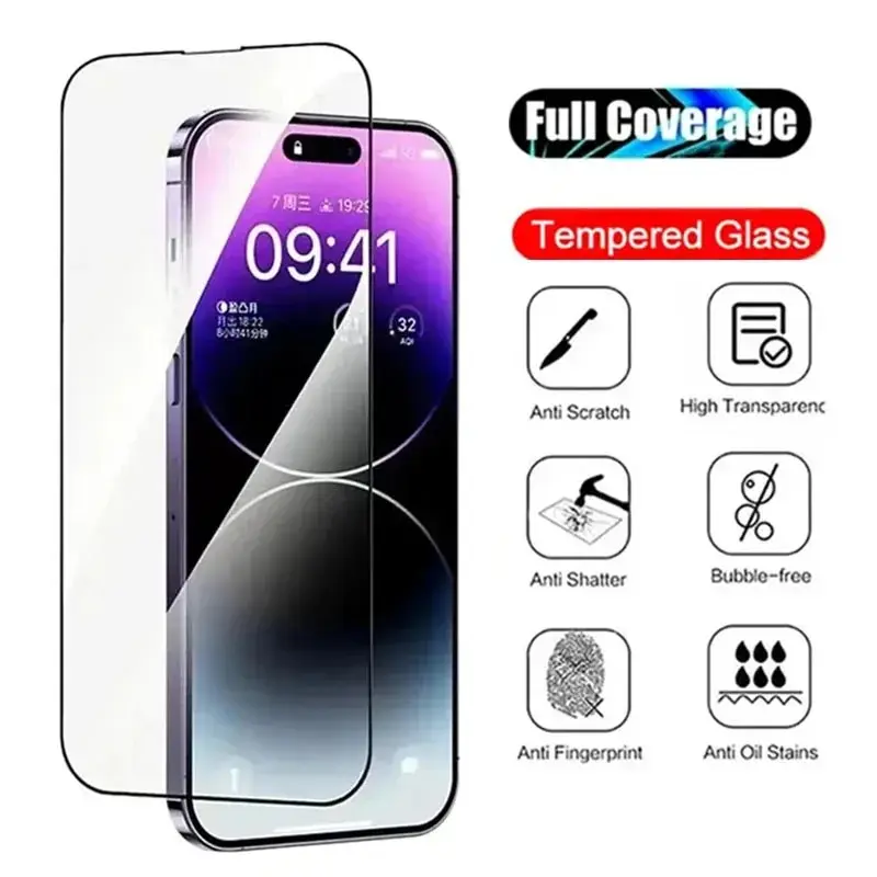 Vanuoxin Tempered Glass for iPhone 15 14 13 12 11 Pro Max Screen Protector for iPhone 12 13 14 15 Pro Max Full Protective Glass