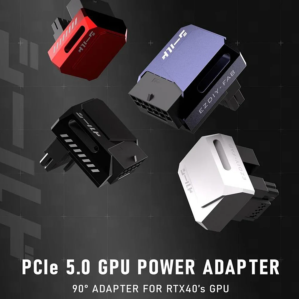 

600W PCI-E 5.0 16PIN Power Adapter 12+4P 90 Degree Right Angle Male To Female Connector For RTX 3090Ti 4070Ti 4080 4090 GPU Card