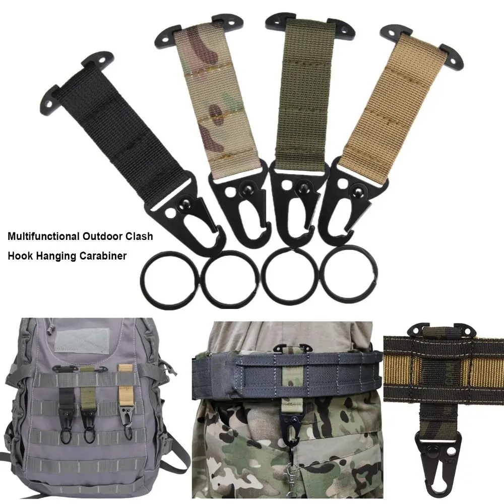 جديد متعدد الوظائف في الهواء الطلق الصدام هوك النايلون حزام EDC حزام كليب بلون معلق حلقة تسلق المفاتيح الملحقات