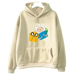 Finn And Jake Adventure Time Anime Hoodies For Men And Women Fleece Pullovers Cute Graphic Clothes Long Sleeve  Classic Simple