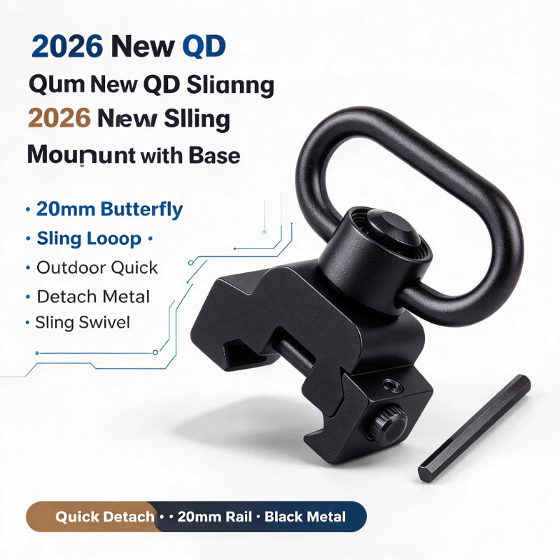 20mm Picatinny Butterfly Sling Loop QD Sling Mount Kit Metal Quick Detach Sling Swivel Black Outdoor Simulation Toy Part