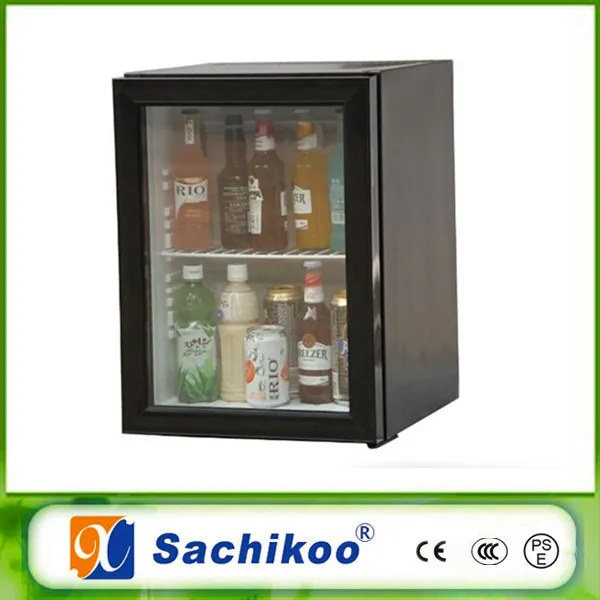 Luxury 25L Electric Minibar Fridge Portable Absorption No Noise Cool Function with Glass Door for Hotel Room Use
