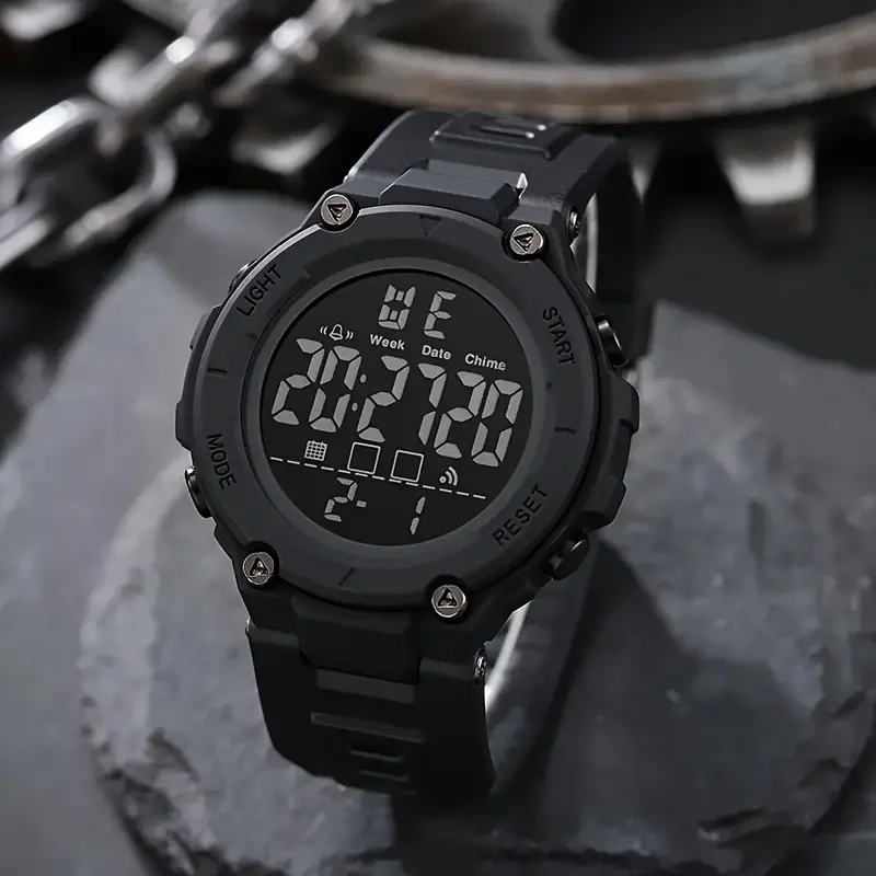 Workwear style unisex multifunctional watch with coating texture and cool case, the first choice for young people