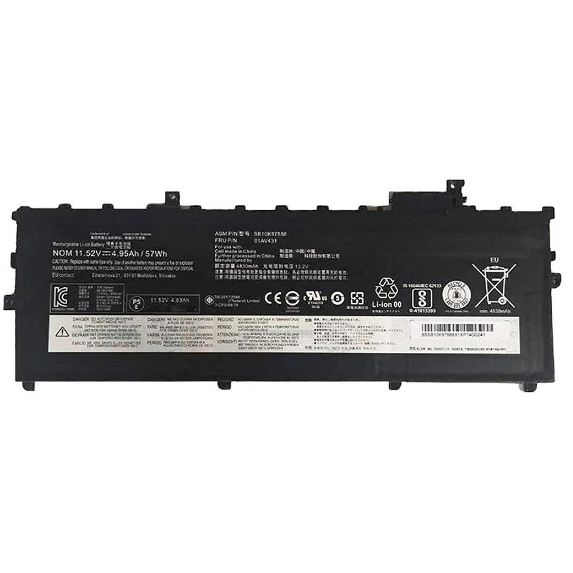 

For Lenovo ThinkPad X1 Carbon 5th Gen 2017 6th Gen Series Replacement Laptop Battery 11.52V 57Wh 4950mAh 01AV431 Products In
