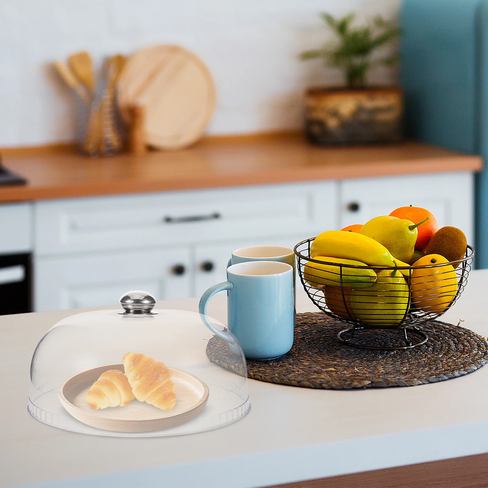 

Clear Plastic Cake Dome Cover 24.8cm Shatterproof Reusable Display Cloche for Cakes Pastries Desserts Cake Cover Dome