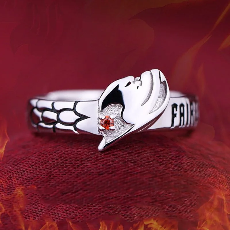 Anillo de cola de Hada de Anime Etherious, Natsu Dragneel, Cosplay, anillos de dedo de apertura ajustable, accesorios de joyería de fiesta Unisex