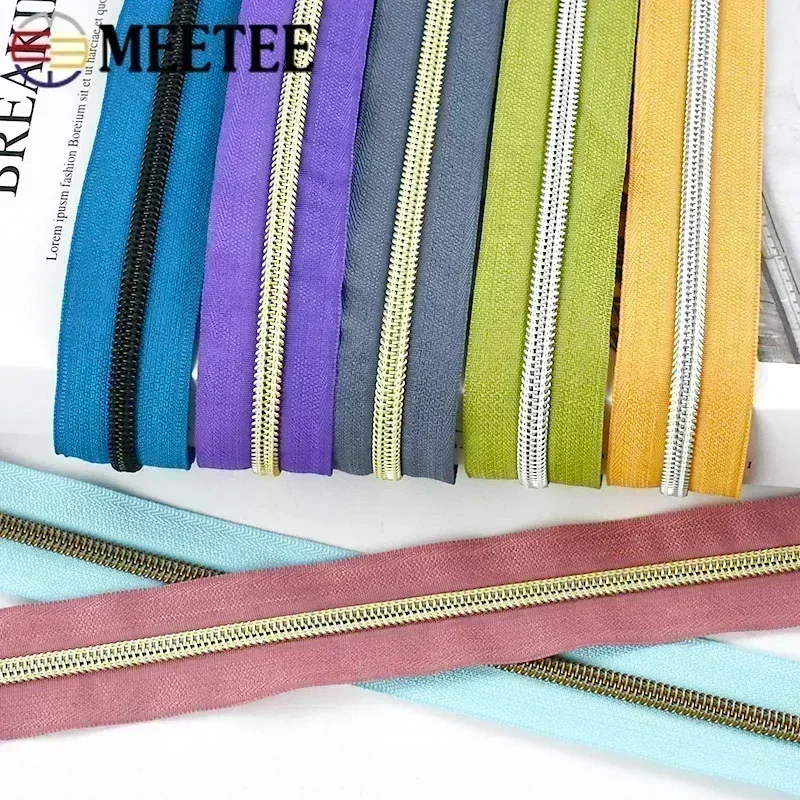 10-50Meters 5# Nylon Zipper Tapes for Bag Clothes Plastic Zips By The Meter Closures Zip Repair Kit DIY Sewing Accessories