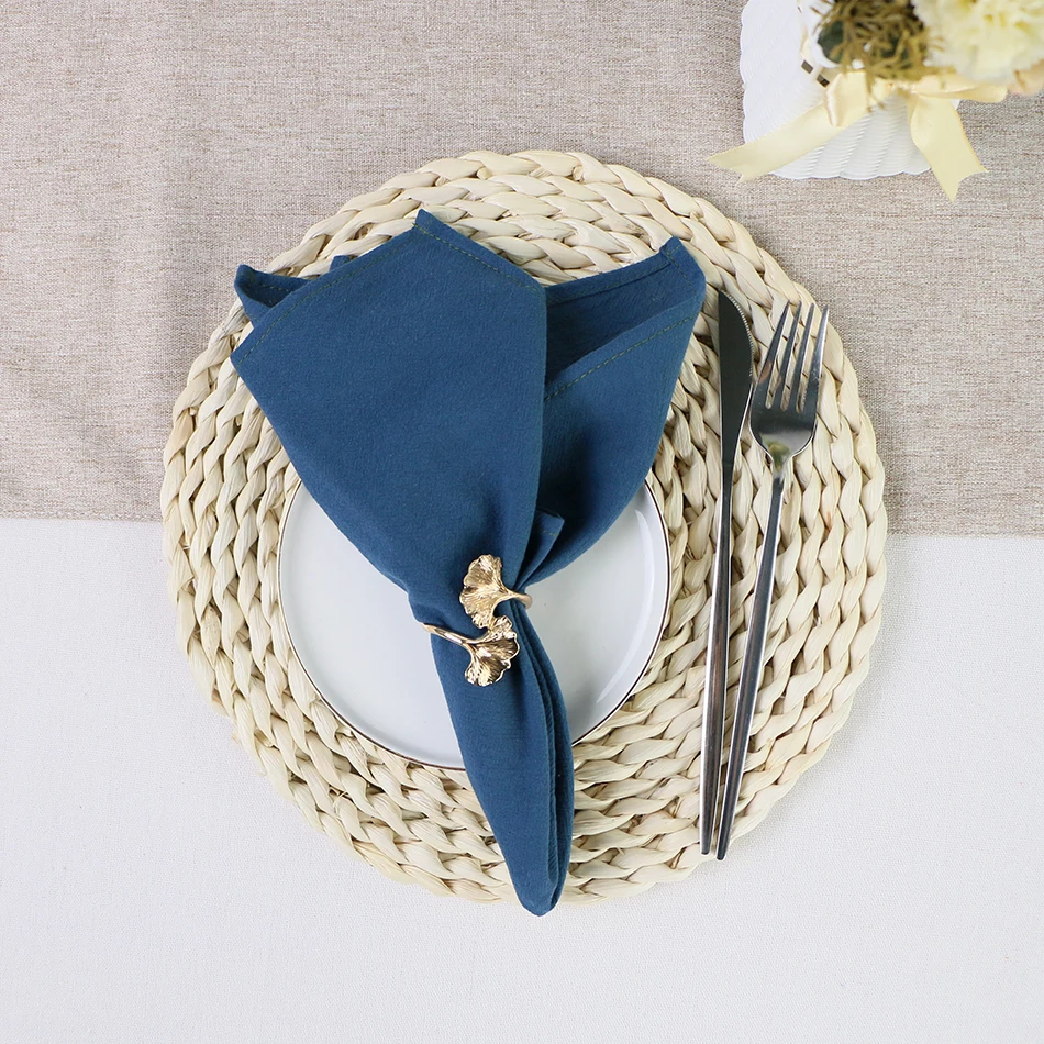 Set Of 12 30x45cm Table Cloth Napkins Cotton Durable Fabric Reusable Uniform Color For Kitchen Dining Easter Wedding Decoration