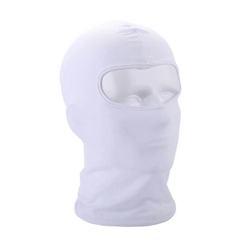 Outdoor Full Face Mask Spandex Balaclava Thin Motorcycle Cycling Ski CS Mask white