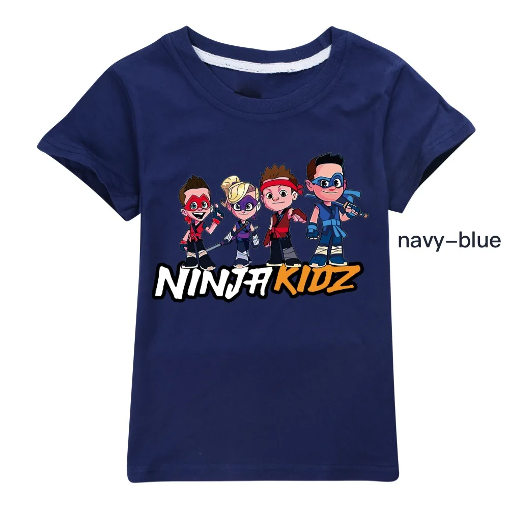 Ropa de verano para bebés, niños y niñas, camiseta de manga corta NINJA para niños, camisetas de algodón