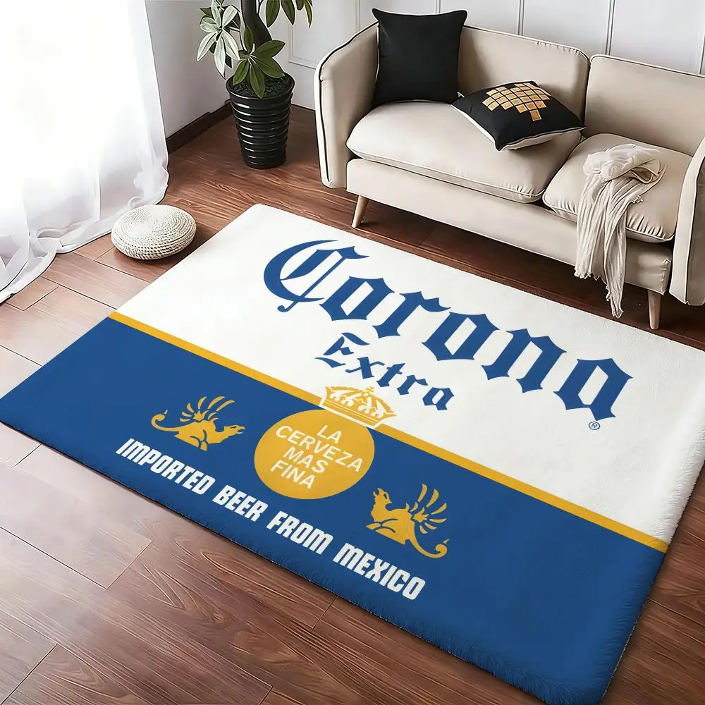 Beer C-Corona E-Extra Floor Mat Soft Thickened Absorbent Non-Slip Bedroom Living Room Door Mat Home Decor Flannel Rugs